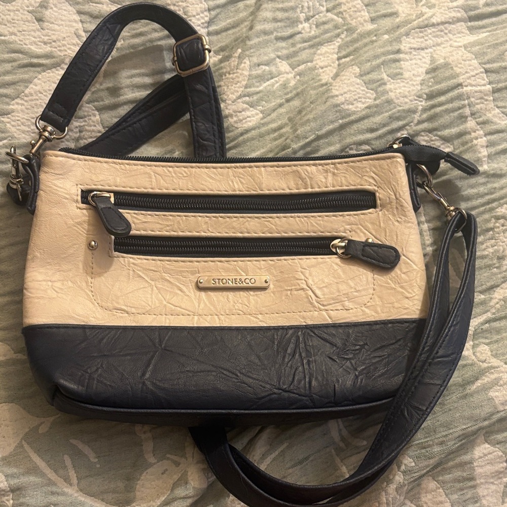 Stone & Co. Two-Tone Black and Tan Crossbody Bag